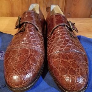 Alligator Cap Toe Monk Straps